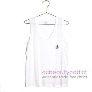 Madewell White Cherry Whisper Cotton Tank Top XXL
